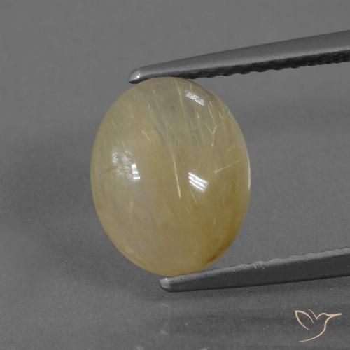 2.92ct Natural Amarelo Dijon claro Quartzo Rutilo, oval, Transparente