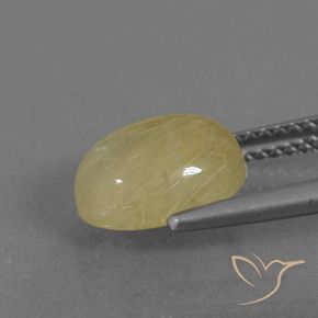 Quartzo Rutilo Amarelo Dijon claro Natural 2.92ct, oval, Transparente