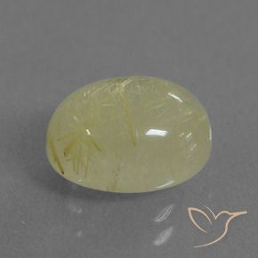 Quartzo Rutilo amarelo médio Natural 3.38ct, oval, Translúcido