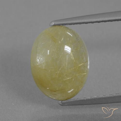 2.72ct Natural Banana Amarela Quartzo Rutilo, oval, Translúcido
