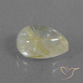 Quartzo Rutilo Amarelo claro Natural 2.51ct, Formato de pêra, Transparente