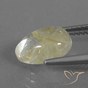 Quartzo Rutilo Amarelo claro Natural 2.51ct, Formato de pêra, Transparente