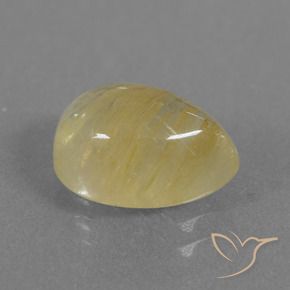 Quartzo Rutilo Amarelo Terroso Natural 2.81ct, Formato de pêra, Transparente