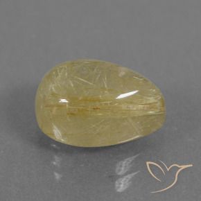 Quartzo Rutilo amarelo médio Natural 3.05ct, Formato de pêra, Transparente