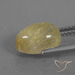 Quartzo Rutilo amarelo médio Natural 3.05ct, Formato de pêra, Transparente
