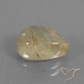 Quartzo Rutilo Amarelo dourado Natural 2.61ct, Formato de pêra, Transparente