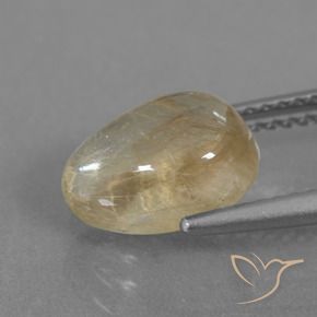 Quartzo Rutilo Amarelo dourado Natural 2.61ct, Formato de pêra, Transparente