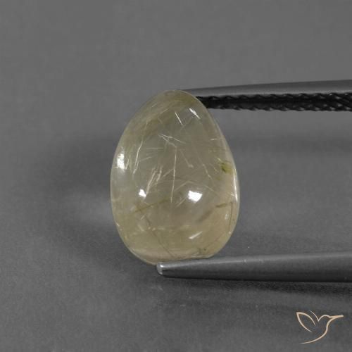 2.94ct Natural Luz amarela Quartzo Rutilo, Formato de pêra, Transparente