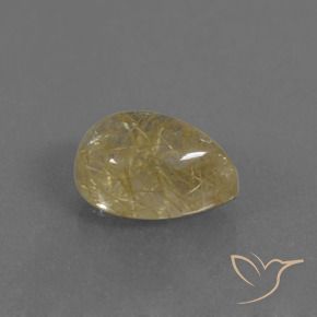 Quartzo Rutilo amarelo quente Natural 2.94ct, Formato de pêra, Transparente