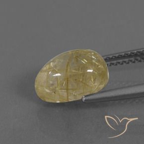 Quartzo Rutilo amarelo quente Natural 2.94ct, Formato de pêra, Transparente
