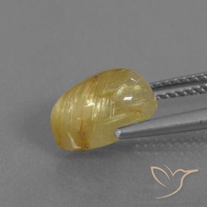 Quartzo Rutilo Amarelo Dijon Natural 3.17ct, Formato de pêra, Translúcido