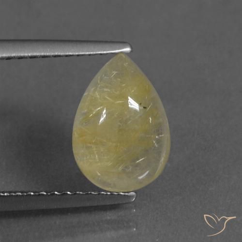 2.36ct Natural Luz amarela Quartzo Rutilo, Formato de pêra, Transparente