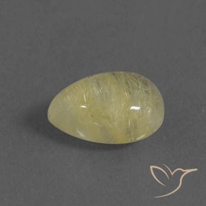 Quartzo Rutilo Luz amarela Natural 2.36ct, Formato de pêra, Transparente