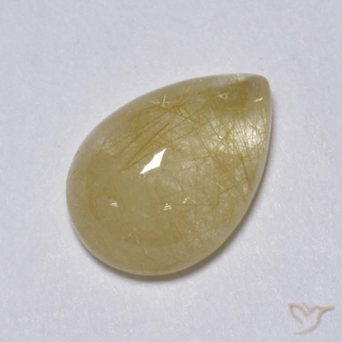 2.05ct Natural Amarelo Terroso Quartzo Rutilo, Formato de pêra, Transparente