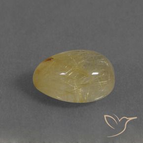 Quartzo Rutilo Amarelo Toscana Natural 2.72ct, Formato de pêra, Transparente