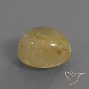 Quartzo Rutilo amarelo quente Natural 4.72ct, oval, Translúcido