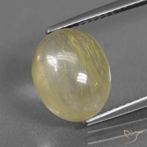 4.85ct Natural Amarelo Terroso Claro Quartzo Rutilo, oval, Transparente