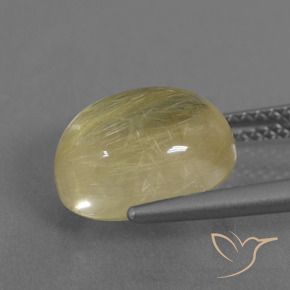 Quartzo Rutilo Amarelo Terroso Claro Natural 4.85ct, oval, Transparente