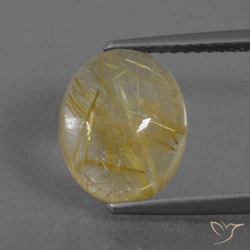 4.15ct Natural Amarelo Toscana Quartzo Rutilo, oval, Transparente