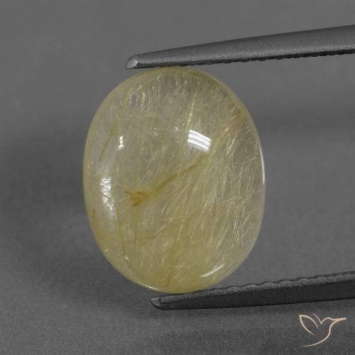 3.55ct Natural Amarelo Dijon muito claro Quartzo Rutilo, oval, Transparente