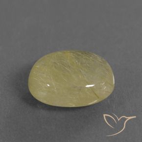 Quartzo Rutilo Amarelo Dijon muito claro Natural 3.55ct, oval, Transparente