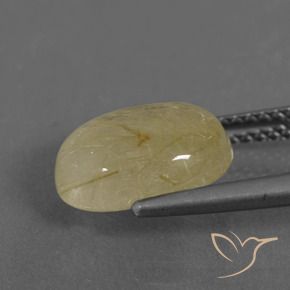 Quartzo Rutilo Amarelo Dijon muito claro Natural 3.55ct, oval, Transparente