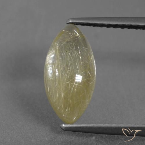 2.35ct Natural amarelo quente Quartzo Rutilo, Marquesa, Transparente