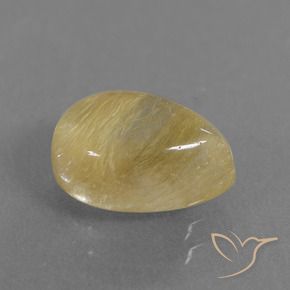 Quartzo Rutilo Amarelo Dijon claro Natural 2.74ct, Formato de pêra, Transparente