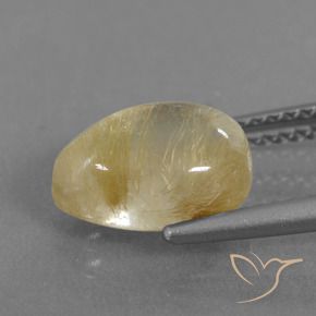 Quartzo Rutilo Amarelo Dijon claro Natural 2.74ct, Formato de pêra, Transparente