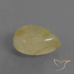 Quartzo Rutilo amarelo médio Natural 2.67ct, Formato de pêra, Transparente