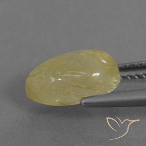Quartzo Rutilo amarelo médio Natural 2.67ct, Formato de pêra, Transparente