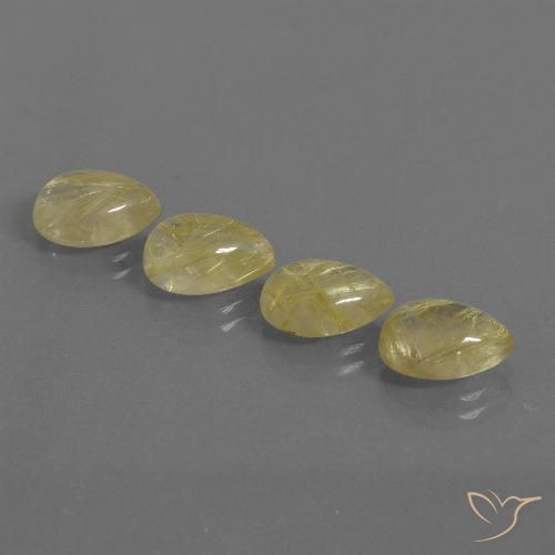 9.03ctw Natural Amarelo Terroso Claro Quartzo Rutilo, Formato de pêra, Transparente