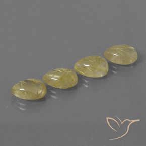 Pedras preciosas de Quartzo Rutilo Amarelo Terroso Claro natural de 9.03 ct, Formato de pêra, Transparente