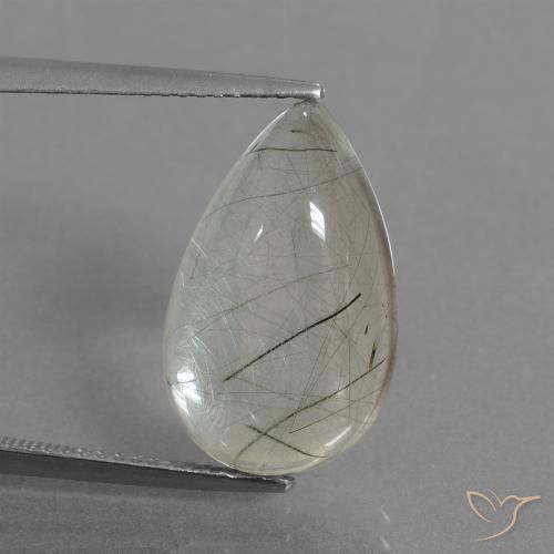 9.20ct Natural Limpar com inclusão Quartzo Rutilo, Formato de pêra, Transparente