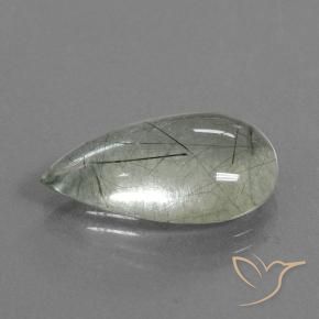 Quartzo Rutilo Luz verde Natural 9.75ct, Formato de pêra, Transparente