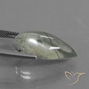 Quartzo Rutilo Luz verde Natural 9.75ct, Formato de pêra, Transparente