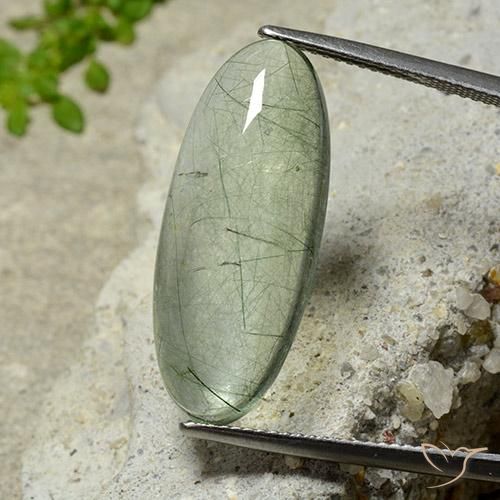 Quartzo Rutilo Luz verde Natural 13.24ct, oval, Transparente
