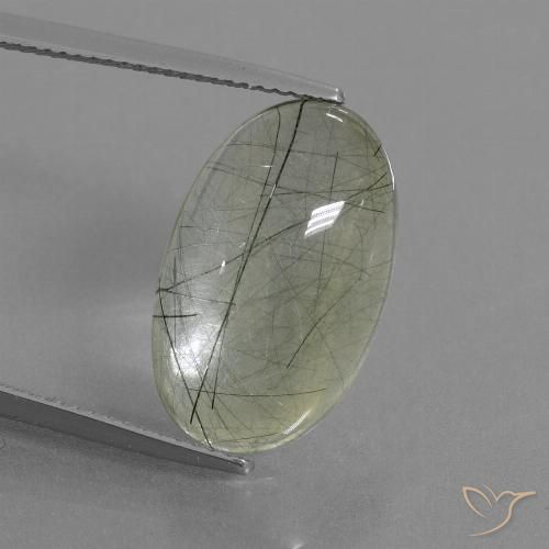 10.99ct Natural Luz verde Quartzo Rutilo, oval, Transparente