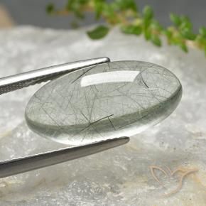 Quartzo Rutilo Luz verde Natural 11.39ct, oval, Transparente