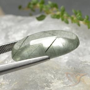 Quartzo Rutilo Luz verde Natural 11.39ct, oval, Transparente