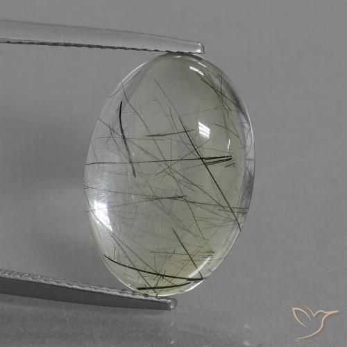 10.23ct Natural Luz verde Quartzo Rutilo, oval, Transparente