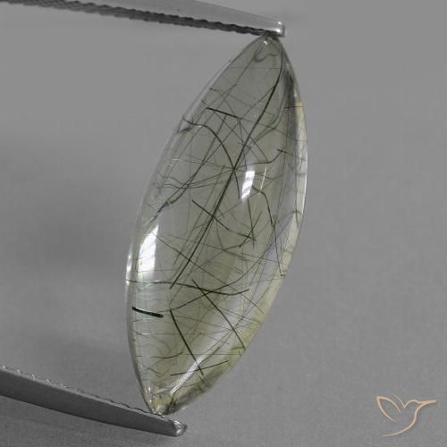 9.05ct Natural Luz verde Quartzo Rutilo, Marquesa, Transparente