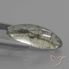 Quartzo Rutilo Luz verde Natural 9.05ct, Marquesa, Transparente