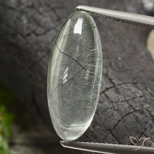 9.77ct Natural Luz verde Quartzo Rutilo, Marquesa, Transparente