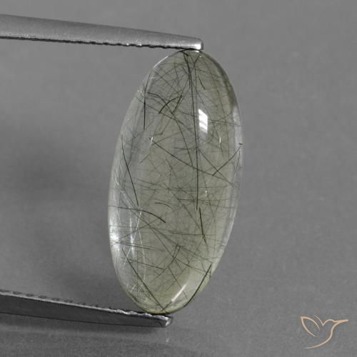 5.75ct Natural Luz verde Quartzo Rutilo, oval, Transparente