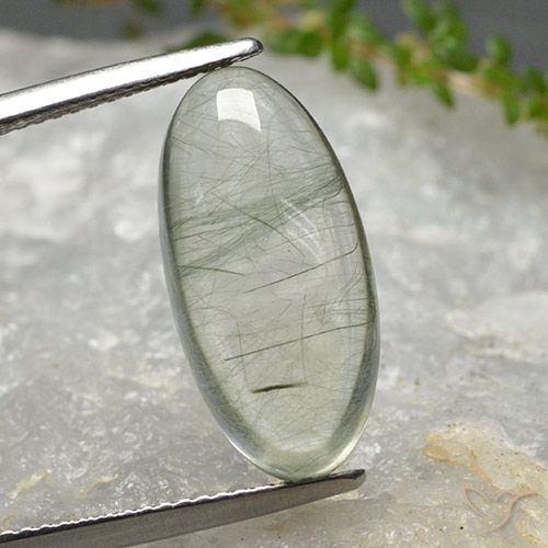 8.97ct Natural Luz verde Quartzo Rutilo, oval, Transparente