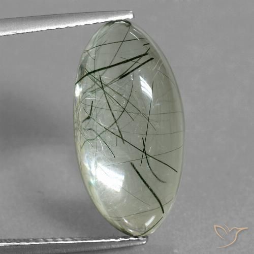 9.58ct Natural Luz verde Quartzo Rutilo, oval, Transparente