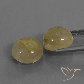 Pedras preciosas de Quartzo Rutilo Castanho Dourado Muito Claro natural de 11.08 ct, Redondo, Transparente