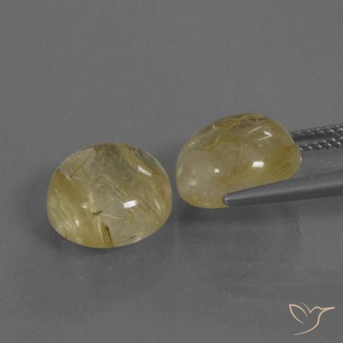 Pedras preciosas de Quartzo Rutilo ouro médio natural de 10.74 ct, Redondo, Transparente