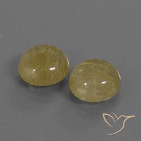 Pedras preciosas de Quartzo Rutilo Amarelo Terroso natural de 9.84 ct, Redondo, Transparente
